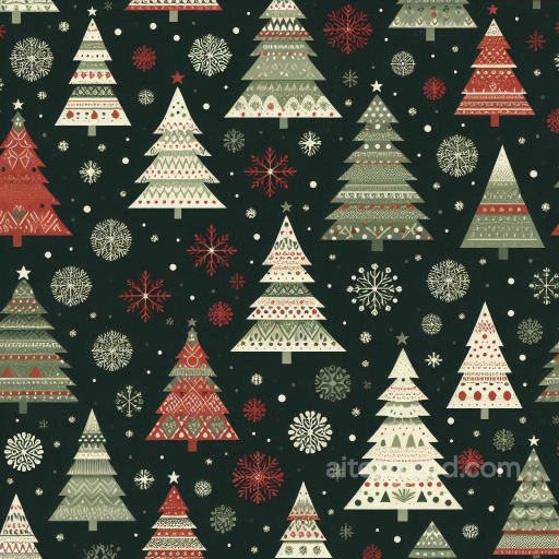All Christmas Digital paper Texture of Patterned Christmas Trees and Snowflakes on Dark B… seamless All Christmas Digital paper PBR texture