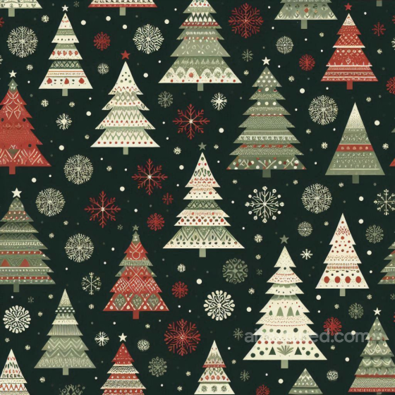 All Christmas Digital paper Texture of Patterned Christmas Trees and Snowflakes on Dark B… All Christmas Digital paper texture preview