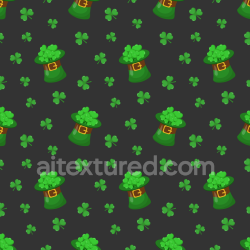 seamless Seamless 3D PBR Texture of Green Leprechaun Hats and Shamrocks texture 8k free download PBR
