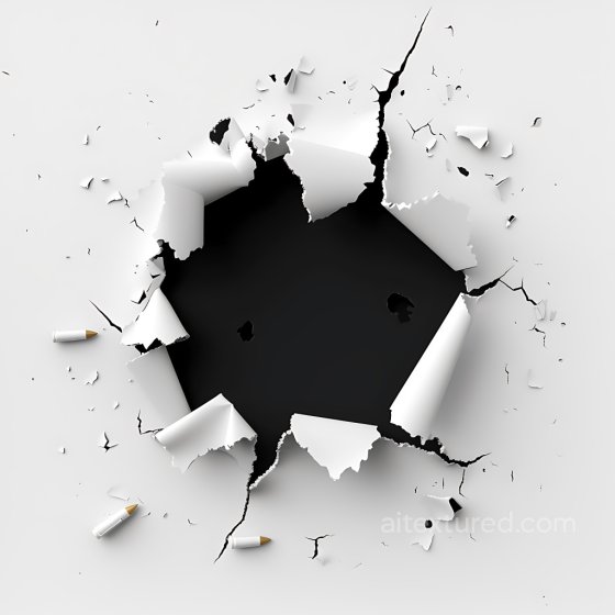 Cracked and Hole PBR Texture of Torn White Paper with Bullets Cracked & Holes texture preview