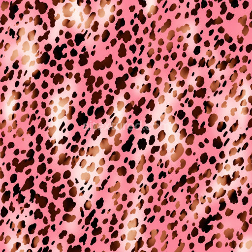 Seamless 3D PBR Pink Leopard Print Fabric Texture with Brown and Black Spots