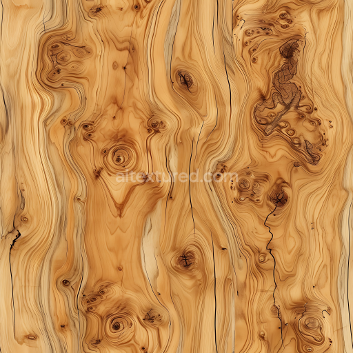 Seamless 3D PBR Knotty Pine Wood Texture with Distinctive Grain and Knots