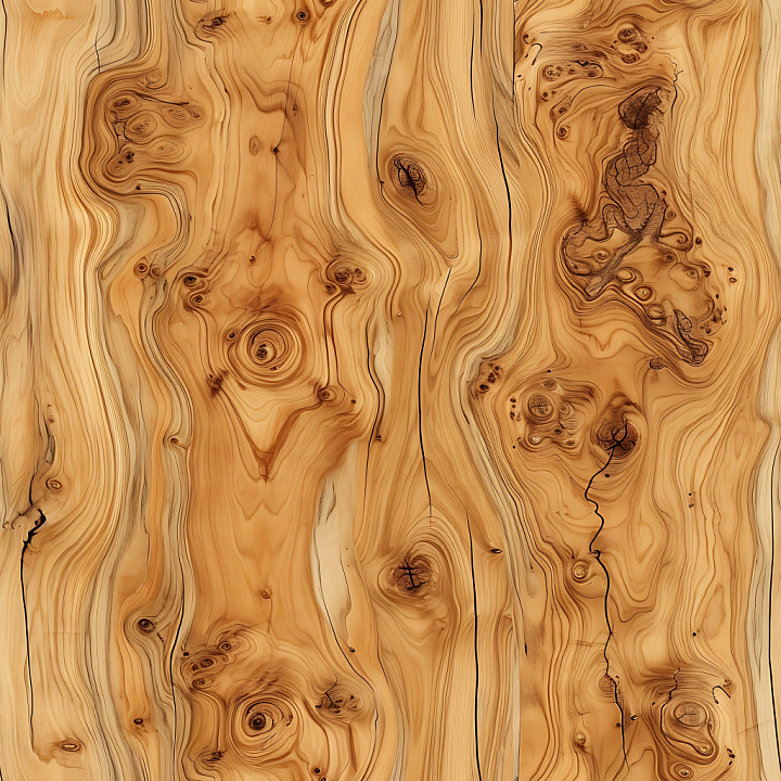 Knotty Pine Wood with Distinctive Grain and Knots seamless PBR texture preview