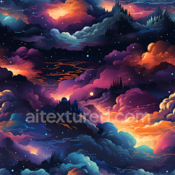 seamless Seamless 3D Space PBR Texture Featuring Vibrant Nebula Clouds and Starry Cosmic Sky texture 8k free download PBR