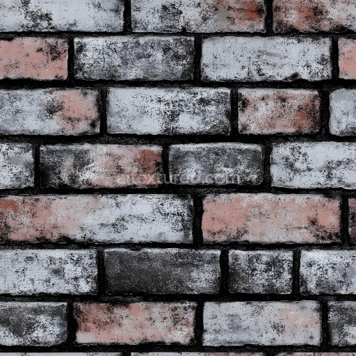 Seamless 3D Cracked Painted Brick Wall PBR Texture with Weathered Multicolor Surface