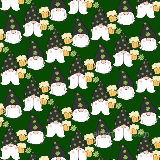 Digital Paper Texture with St Patrick Gnomes and Beer seamless St patrick digital paper bundle PBR texture