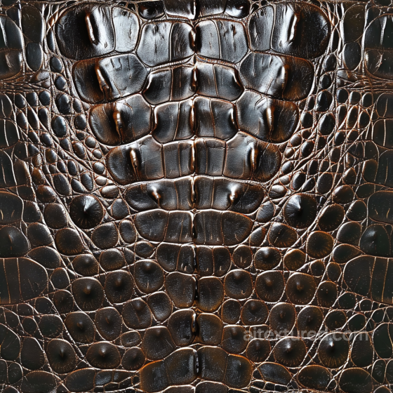Dark Brown Crocodile Leather Texture with Glossy Finish Leather texture preview
