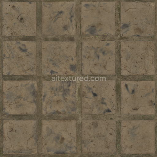 Precast Stone Paving — Precast Pavers Paving Precast — stone — paving Worn Concrete — PBR seamless 3D texture