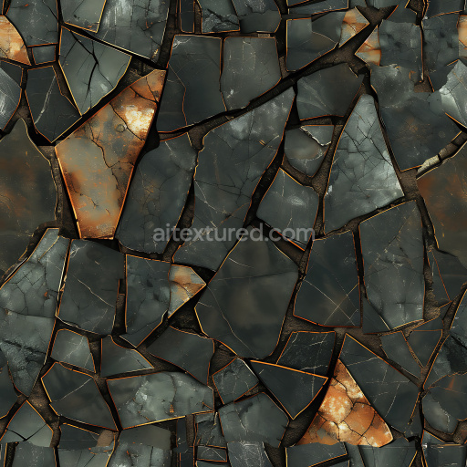 Seamless 3D Cracked and Holed PBR Metal Texture with Rusty Fractures and Jagged Edges
