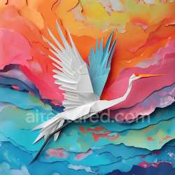 seamless Seamless 3D PBR Origami Crane Inspired Paper Texture in Bright Gradient Colors texture 8k free download PBR