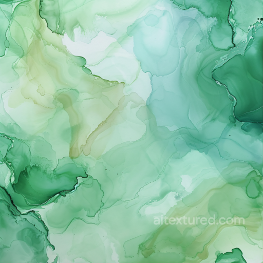 Alcohol Ink PBR Texture with Soft Green Fluid Waves and Organic Translucent Layers seamless Alcohol ink PBR texture