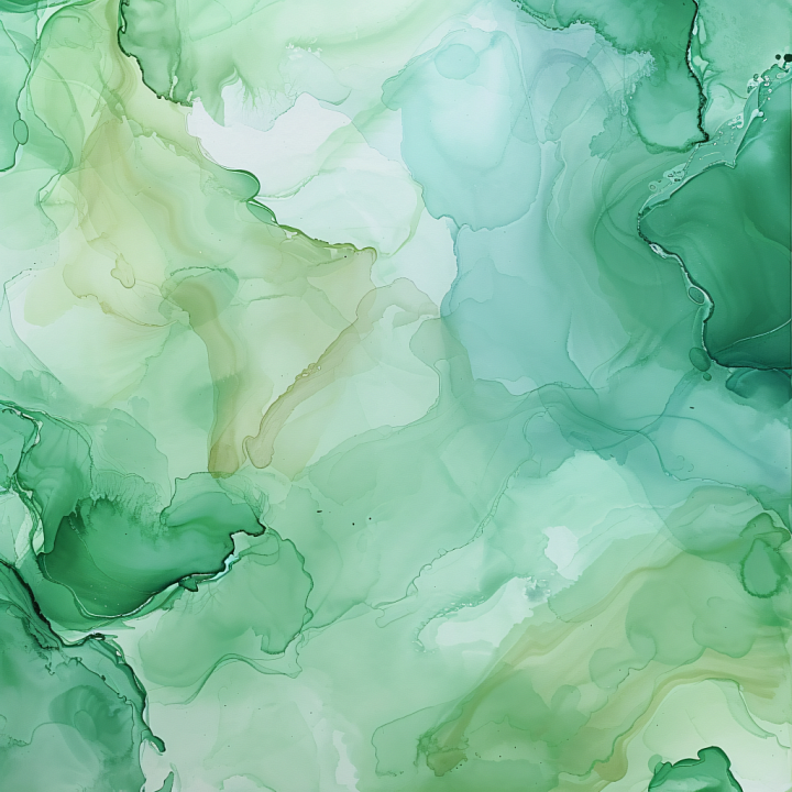 Alcohol Ink with Soft Green Fluid Waves and Organic Translucent Layers seamless PBR texture preview
