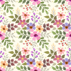 seamless Seamless 3D PBR Floral Fabric Texture with Multicolor Flowers and Green Leaves texture 8k free download PBR