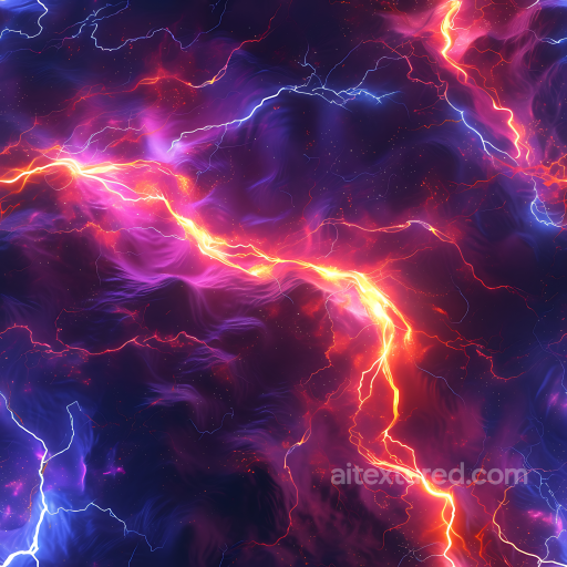 Space Texture Featuring Vibrant Cosmic Nebula and Electric Energy Streaks seamless Star, space, planets PBR texture