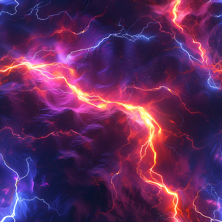 Space Featuring Vibrant Cosmic Nebula and Electric Energy Streaks seamless PBR texture preview