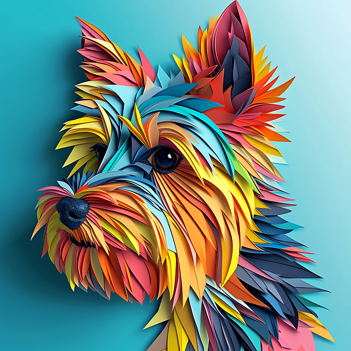 Featuring Vibrant, Layered Australian Terrier Fur Pattern seamless PBR texture preview