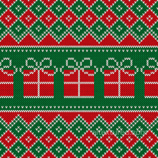Knitted Christmas Gift and Diamond Pattern Texture seamless All Christmas Digital paper PBR texture