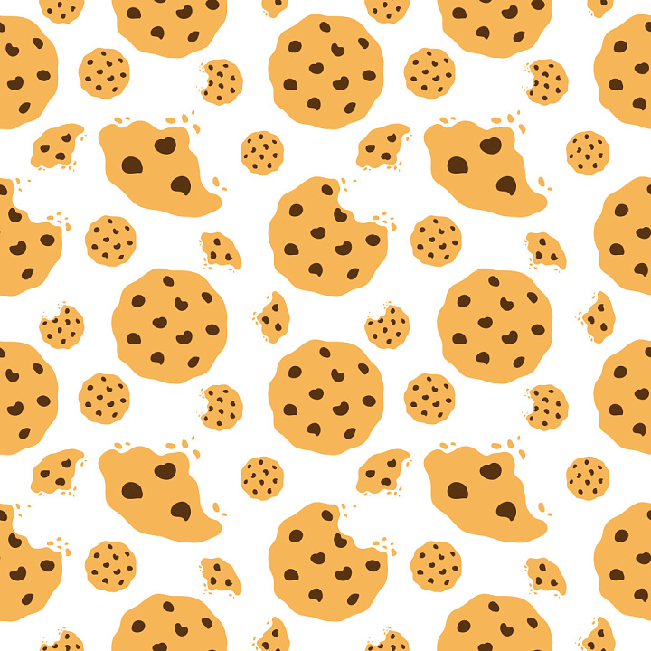 Pattern Featuring Playful Cookie Motifs in Warm Tones seamless PBR texture preview