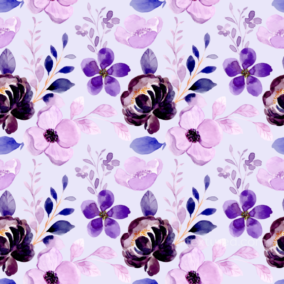 Purple Flower Texture of Purple Watercolor Flower Pattern Fabric Purple Flower texture preview