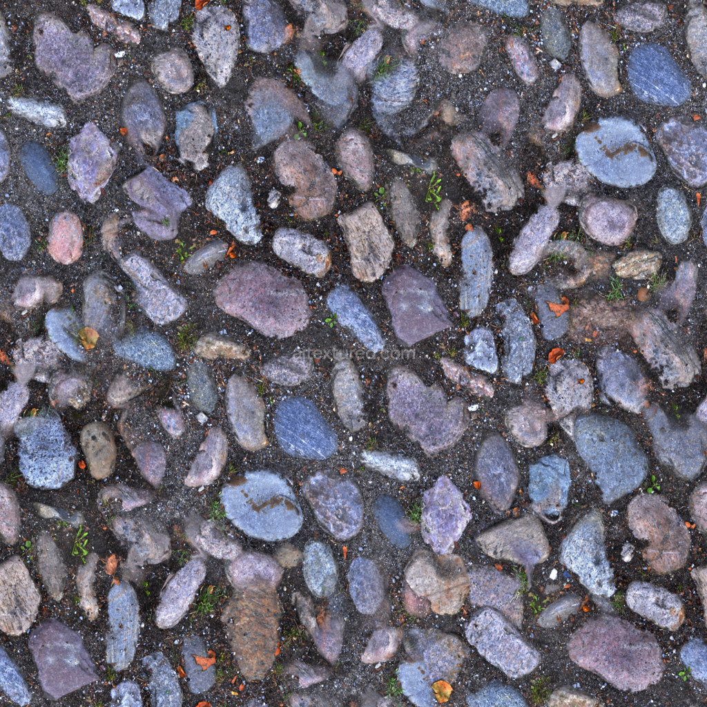 Seamless PBR rocks texture with varied stone shapes and colors