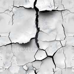 seamless Seamless 3D cracked white plaster PBR texture with chipped edges and fissures texture 8k free download PBR