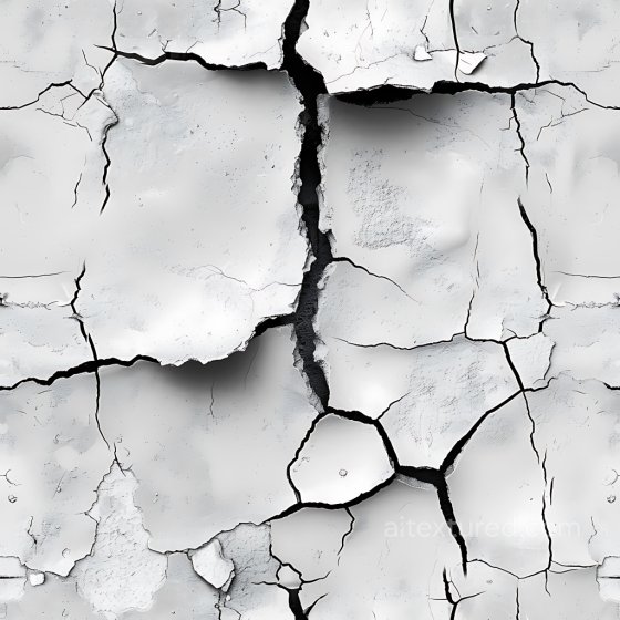 cracked white plaster PBR texture with chipped edges and fissures Cracked & Holes texture preview