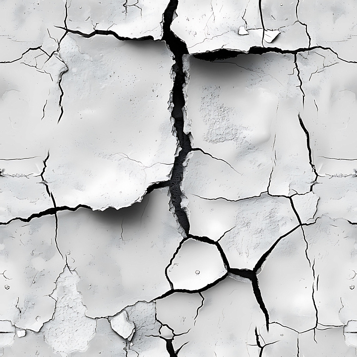 Cracked White Plaster With Chipped Edges And Fissures seamless PBR texture preview