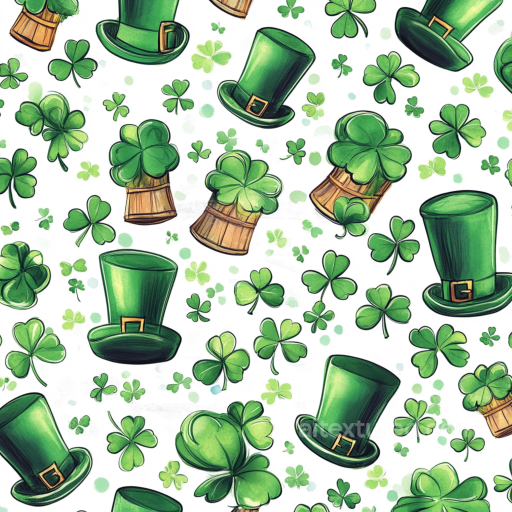 Featuring St Patrick Hats and Shamrocks seamless St patrick digital paper bundle PBR texture
