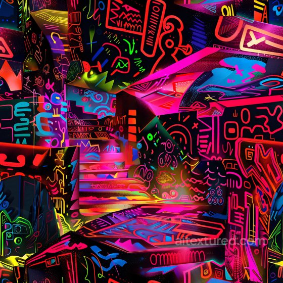 Featuring Vibrant Neon Graffiti On Urban Surfaces Graffiti texture preview