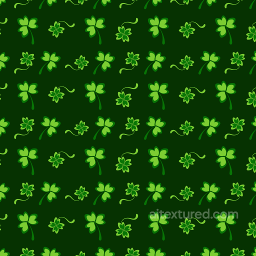 Digital Paper Texture with Stylized Shamrock Pattern in Green seamless St patrick digital paper bundle PBR texture