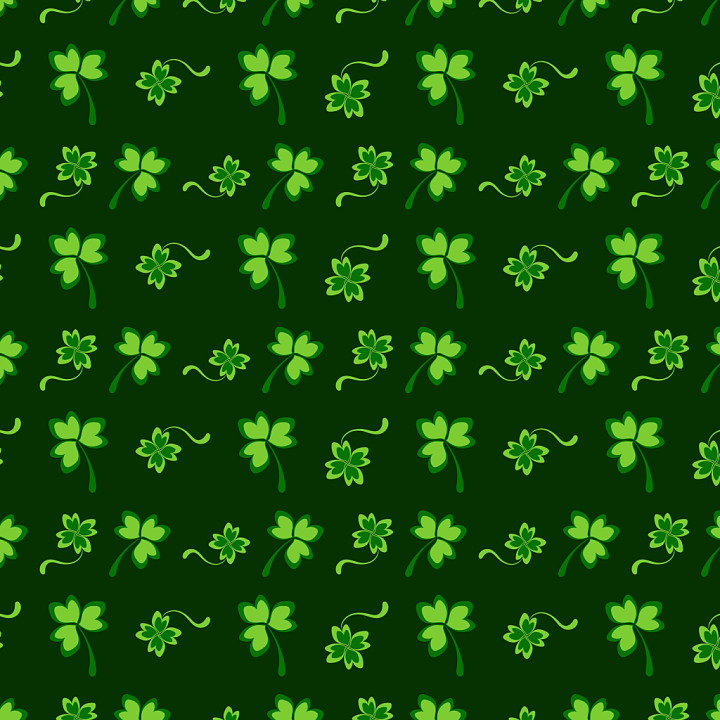 Digital Paper with Stylized Shamrock Pattern in Green seamless PBR texture preview