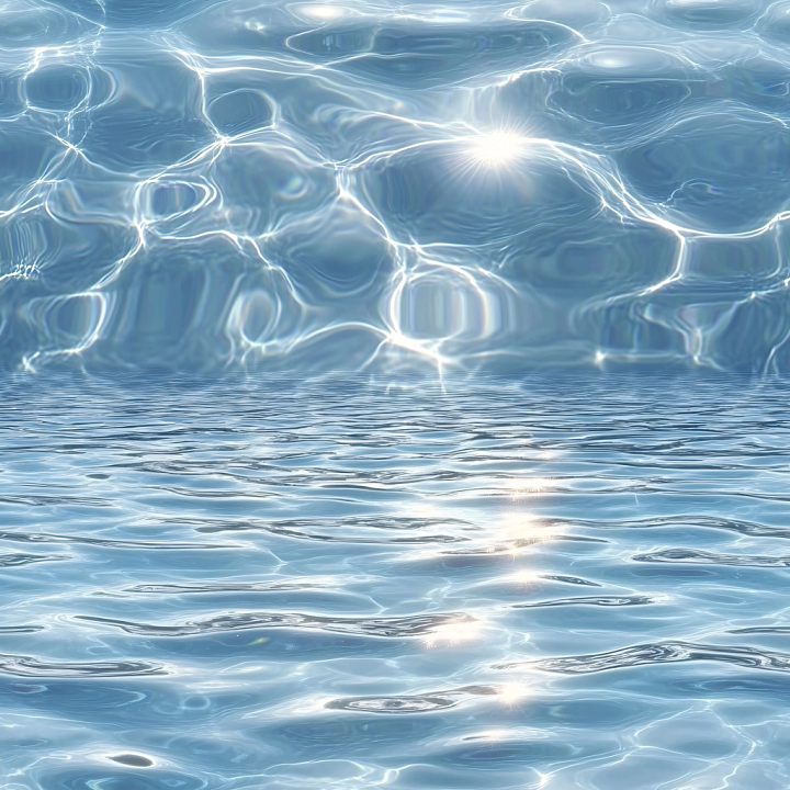 Clear Pool Water with Realistic Light Caustics seamless PBR texture preview