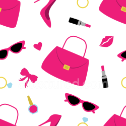 seamless Seamless 3D PBR Texture of Pink Fashion Accessories on White texture 8k free download PBR