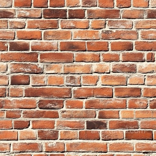 Cracked Brick Wall PBR Texture with Weathered Red and Orange Bricks seamless Brick PBR texture