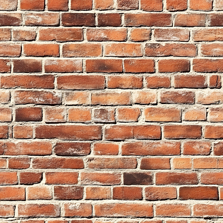 Cracked Brick Wall with Weathered Red and Orange Bricks seamless PBR texture preview