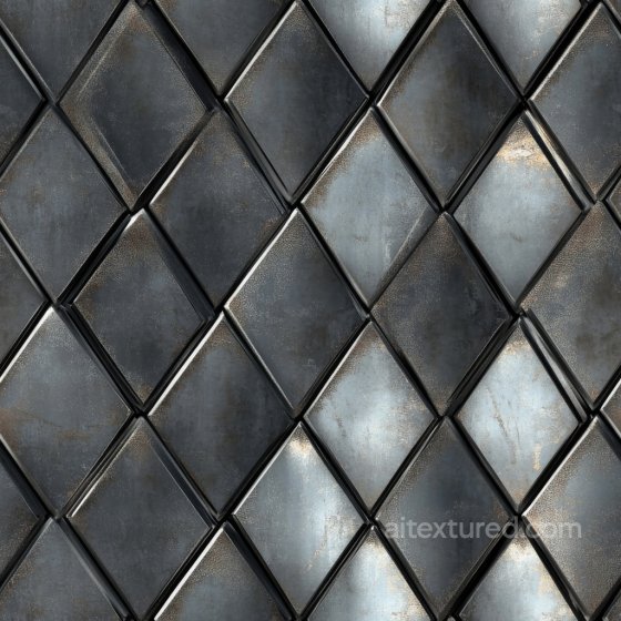 Rusty Steel Diamond Plate PBR Texture with Textured Panels Metal texture preview