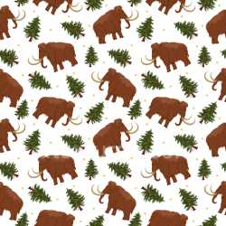 Pattern Bundle - Seamless 3D Pattern PBR Texture Featuring Mammoths and Pine Trees in Hand-Drawn Style texture preview