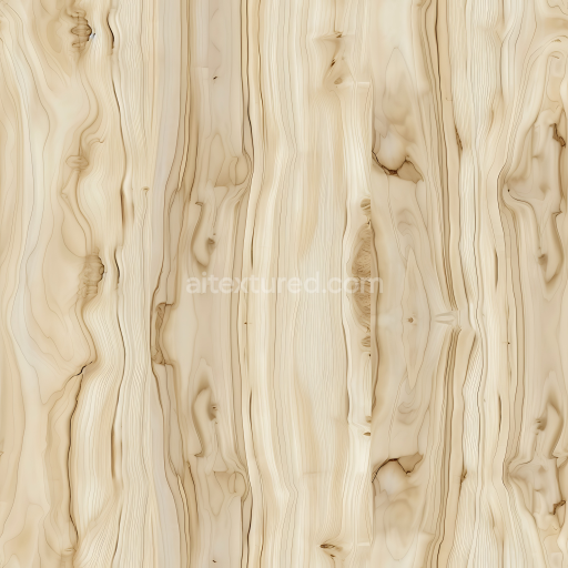 Seamless 3D PBR Texture of Light Wood Planks with Flowing Grain and Knots