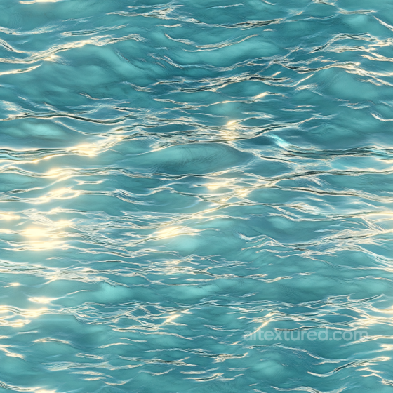 Water PBR Texture Featuring Turquoise Gentle Surface Waves and Reflective Highlights Water texture preview