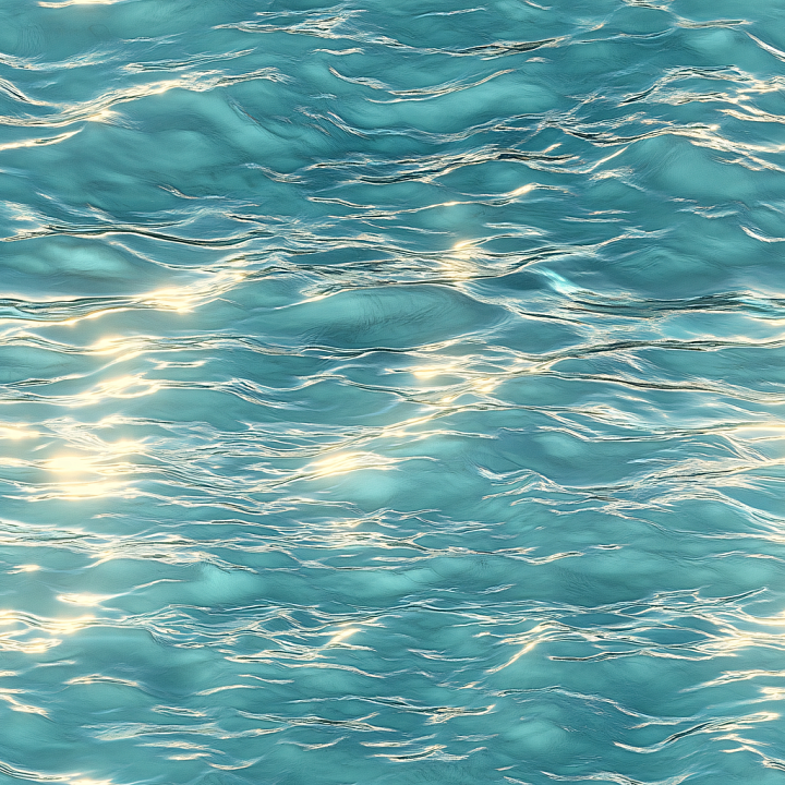 Water Featuring Turquoise Gentle Surface Waves and Reflective Highlights seamless PBR texture preview