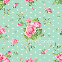 seamless Seamless 3D PBR Texture of Watercolor Pink Roses with Green Leaves on Polka Dot Background texture 8k free download PBR