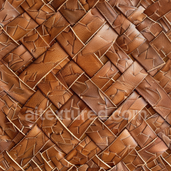 seamless Seamless 3D PBR Woven Patchwork Brown Leather Texture with Stitched Panels texture 8k free download PBR