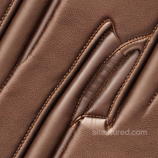 Smooth Brown Leather Seamless Texture with Stitched Padded Panels seamless Leather PBR texture