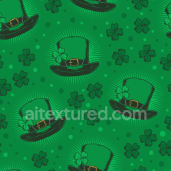 seamless Seamless 3D PBR Texture of St Patrick Green Top Hats and Shamrocks texture 8k free download PBR