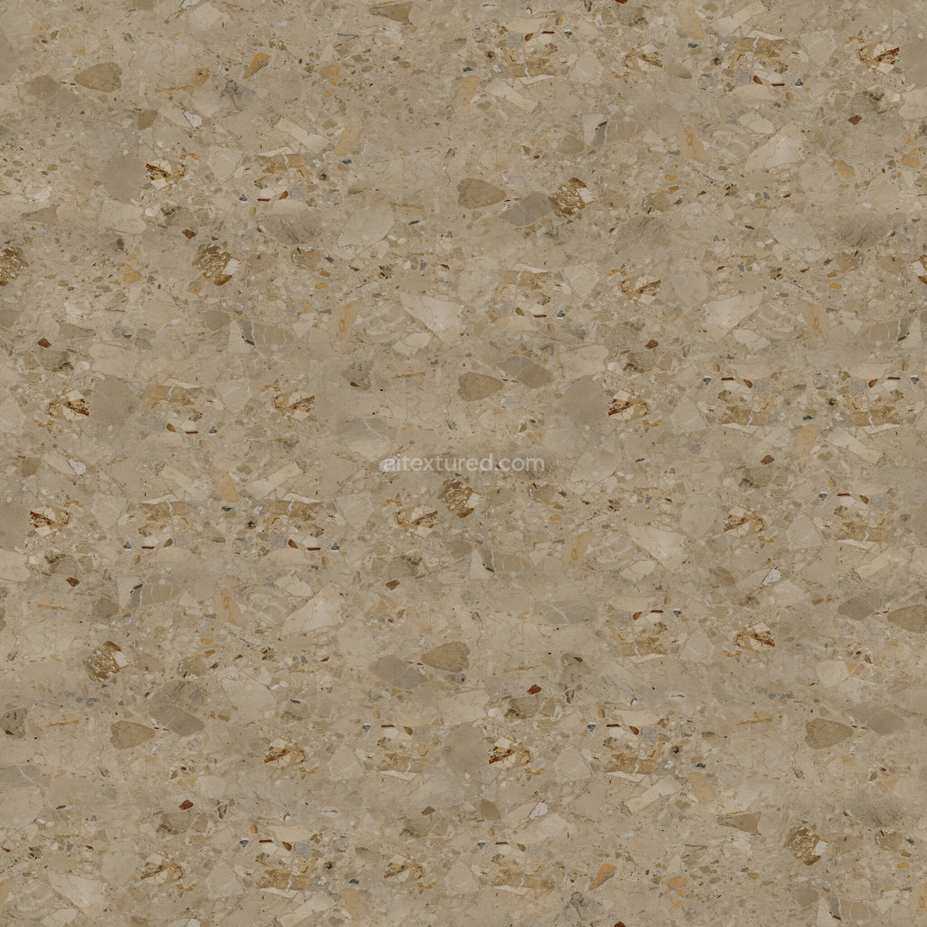 Seamless terrazzo PBR texture with natural tones