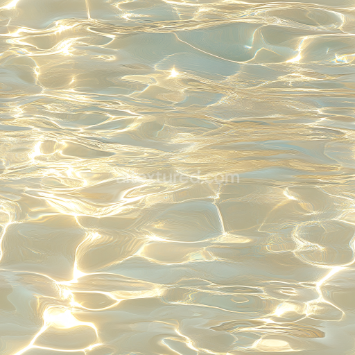Seamless 3D PBR Texture of Shallow Water Surface with Sunlit Highlights