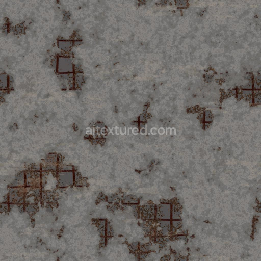 Preview — Damaged Concrete Texture Exposing Rusty Rebars or Reinforcing Steels | Free PBR