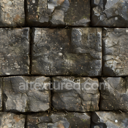 seamless Seamless 3D Weathered Stone Block Wall PBR Texture with Cracks & Moss texture 8k free download PBR