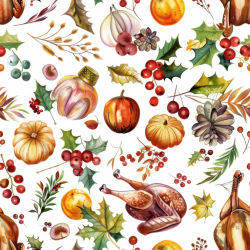 seamless Seamless 3D PBR Thanksgiving Harvest Pattern Texture with Pumpkins and Seasonal Foliage texture 8k free download PBR