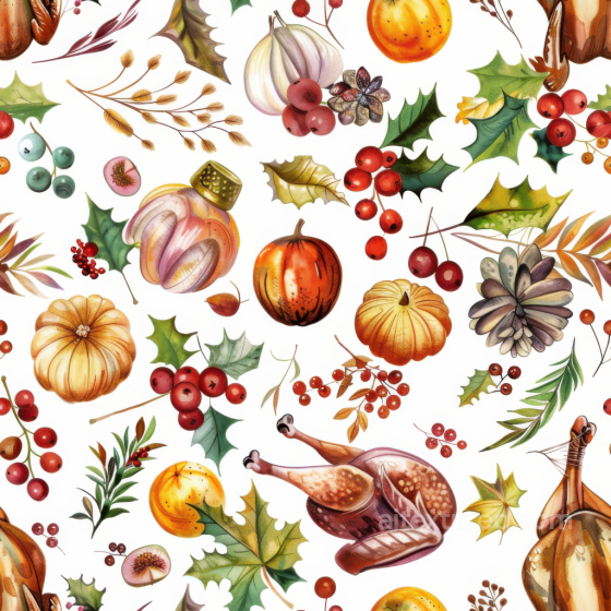 Thanksgiving Harvest Pattern Texture with Pumpkins and Seasonal Foliage Thanksgiving texture preview